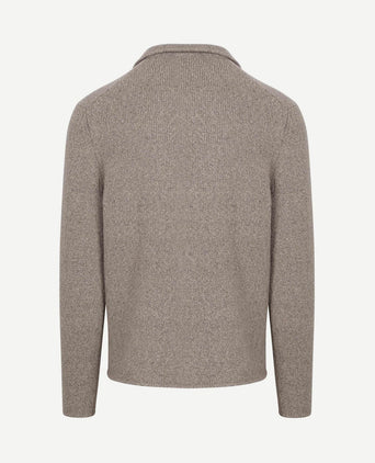 Cardigan boiled wool taupe