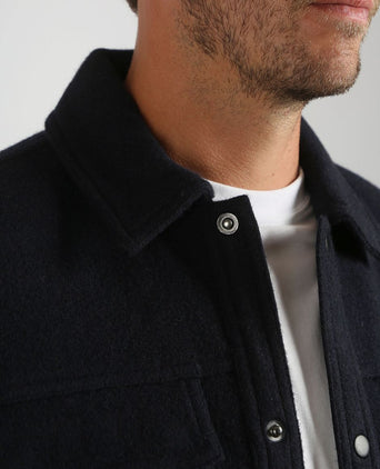 Overshirt wool blend donkerblauw