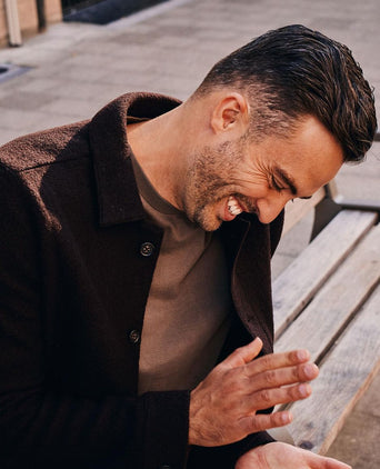 Overshirt wool bouclé bruin