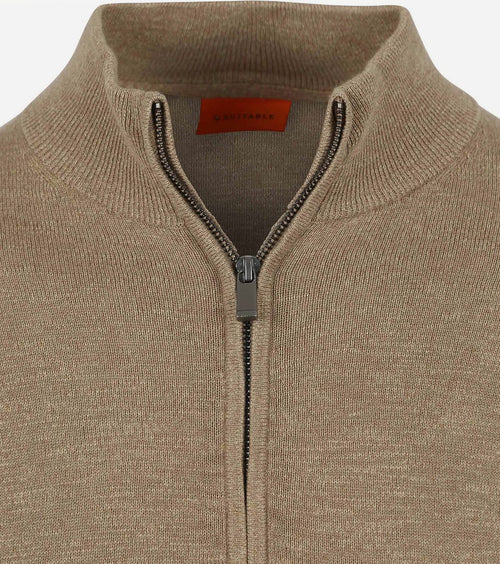 Suitable vest slub yarn beige | Regular-fit