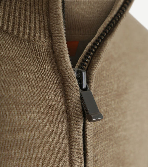 Suitable vest slub yarn beige | Regular-fit