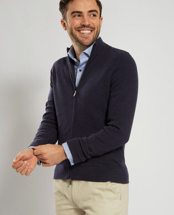 Suitable vest structuur donkerblauw | Regular-fit