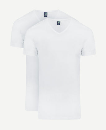 Suitable vibambo t-shirt v-hals wit (2-pack)