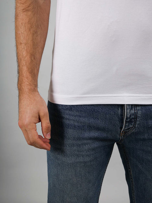 Suitable vibamboru t-shirt diepe v-hals wit (2-pack) | Slim-fit