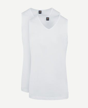 Viless t-shirt mouwloos wit (2-pack)