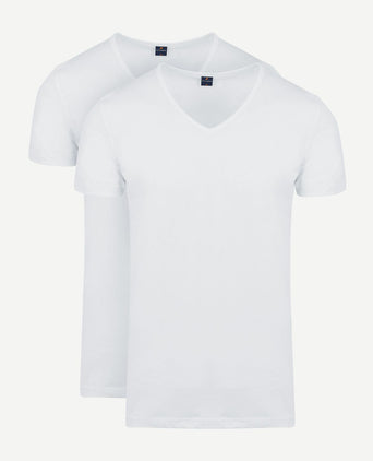 Vita t-shirt v-hals wit (2-pack)