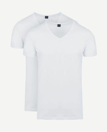 Vita t-shirt v-hals wit (2-pack)