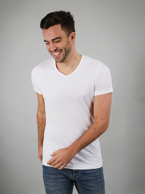 Suitable Vita t-shirt v-hals wit (2-pack)