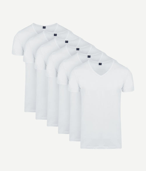 Suitable Vita t-shirt v-hals wit (6-pack)