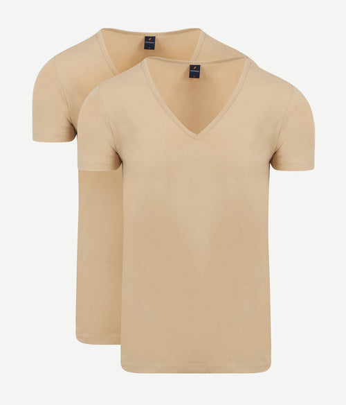Suitable Vitaru onzichtbaar ondershirt diepe v-hals (2-pack) | Slim-fit