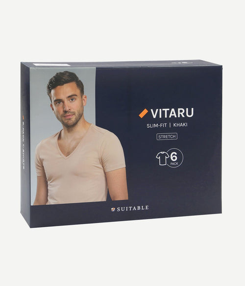 Suitable Vitaru onzichtbaar ondershirt diepe v-hals (6-pack) | Slim-fit