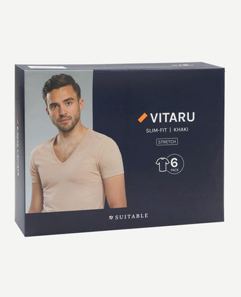 Suitable Vitaru onzichtbaar ondershirt diepe v-hals (6-pack) | Slim-fit