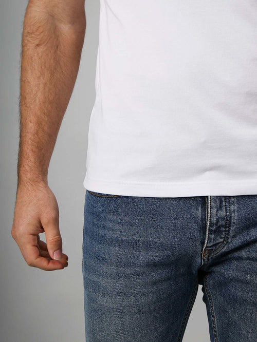 Suitable Vitaru t-shirt diepe v-hals wit (2-pack) | Slim-fit