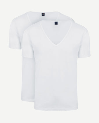 Vitaru t-shirt diepe v-hals wit (2-pack)