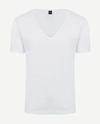 Suitable Vitaru t-shirt diepe v-hals wit (2-pack) | Slim-fit