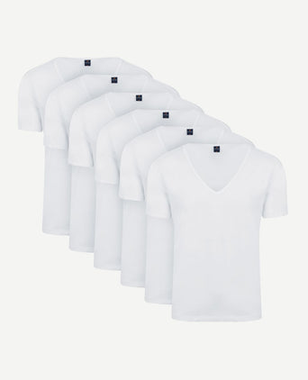 Vitaru t-shirt diepe v-hals wit (6-pack)
