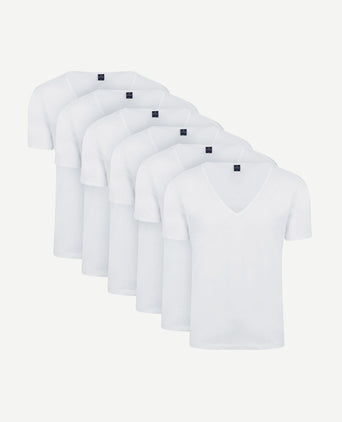 Vitaru t-shirt diepe v-hals wit (6-pack)