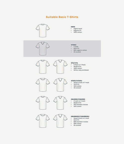 Suitable Vitasu t-shirt v-hals wit (2-pack) | Slim-fit