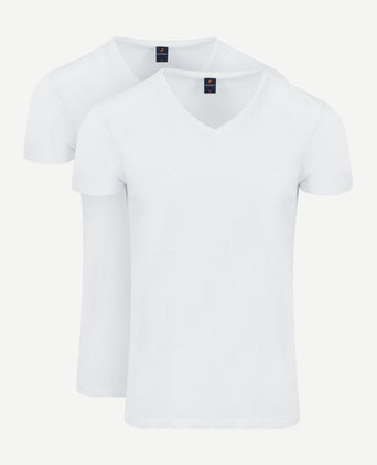 Suitable Vitasu t-shirt v-hals wit (2-pack) | Slim-fit