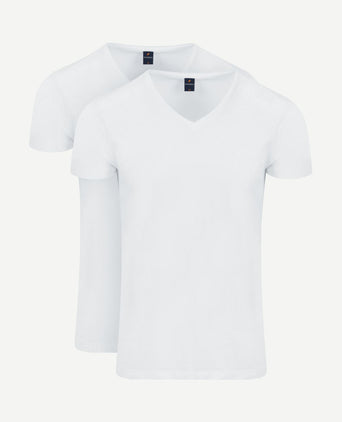 Vitasu t-shirt v-hals wit (2-pack)