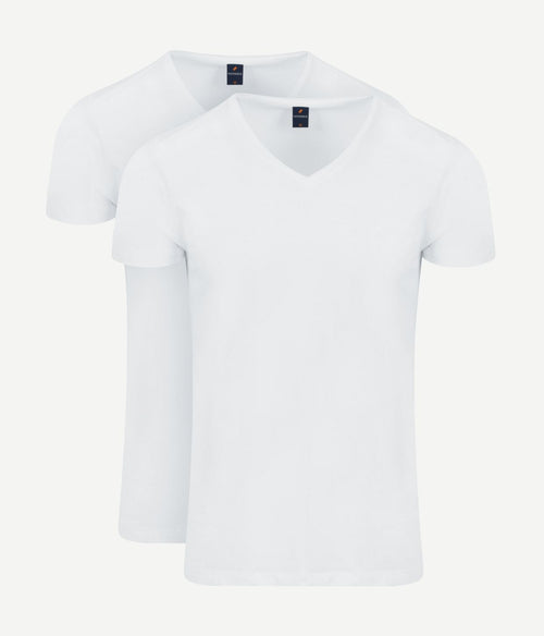 Suitable Vitasu t-shirt v-hals wit (2-pack) | Slim-fit