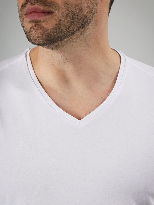 Suitable Vitasu t-shirt v-hals wit (2-pack) | Slim-fit