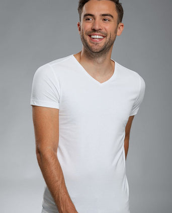 Suitable Vitasu t-shirt v-hals wit (2-pack) | Slim-fit
