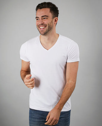 Suitable Vitasu t-shirt v-hals wit (2-pack) | Slim-fit