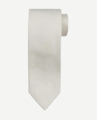 Wedding stropdas zijde paisley off white