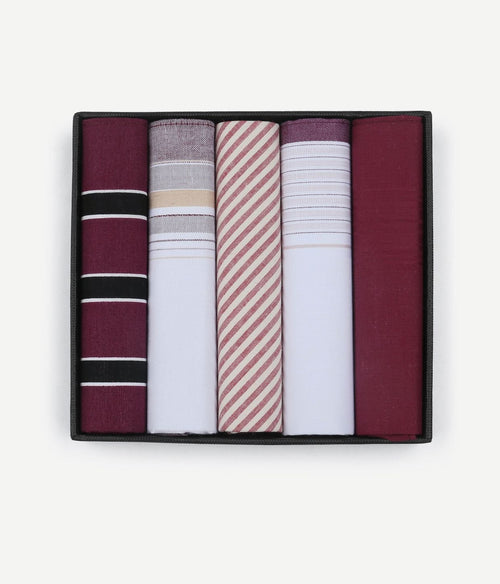 Suitable zakdoeken (5-pack) dessin bordeaux