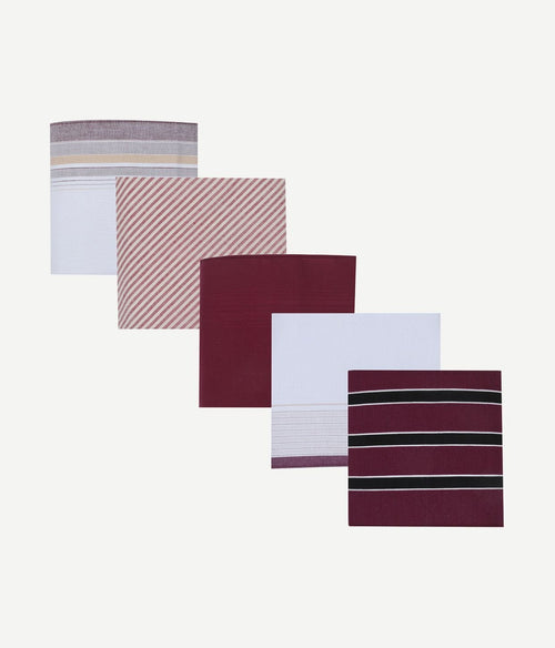 Suitable zakdoeken (5-pack) dessin bordeaux