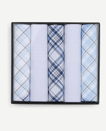 Zakdoeken (5-pack) ruit blauw