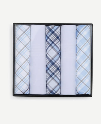 Zakdoeken (5-pack) ruit blauw