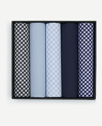 Zakdoeken (5-pack) vichy blauw