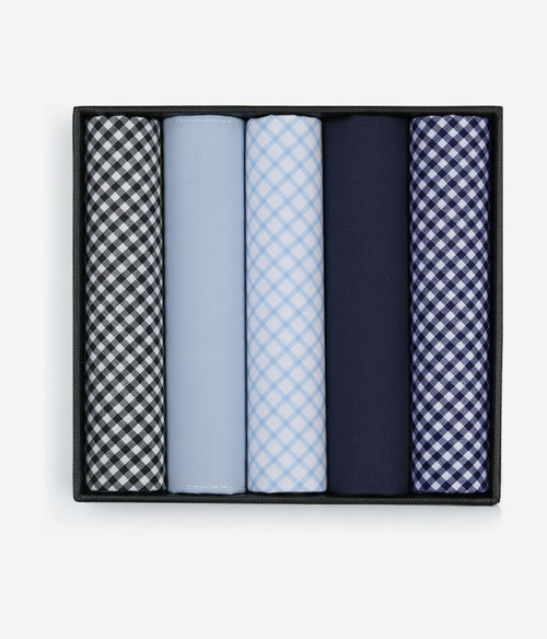 Zakdoeken (5-pack) vichy blauw