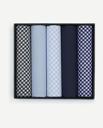 Zakdoeken (5-pack) vichy blauw