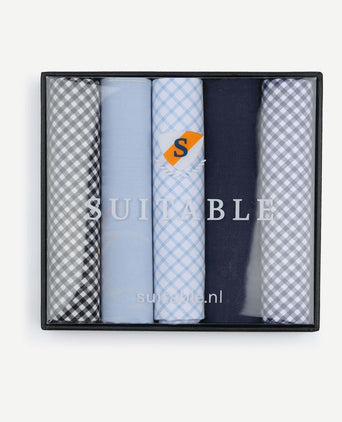 Suitable zakdoeken (5-pack) vichy blauw
