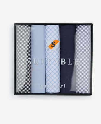 Zakdoeken (5-pack) vichy blauw