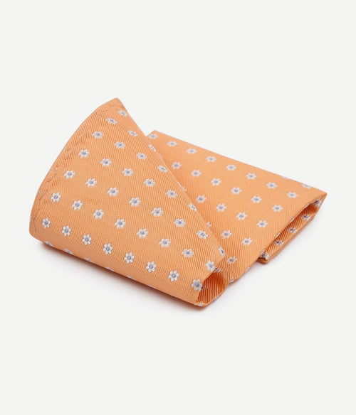 Suitable zijde pochet abrikoos print flower