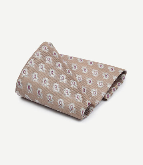 Zijde pochet beige print