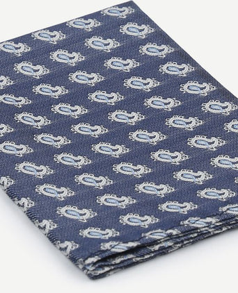 Zijde pochet blauw print