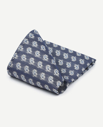 Suitable zijde pochet blauw print