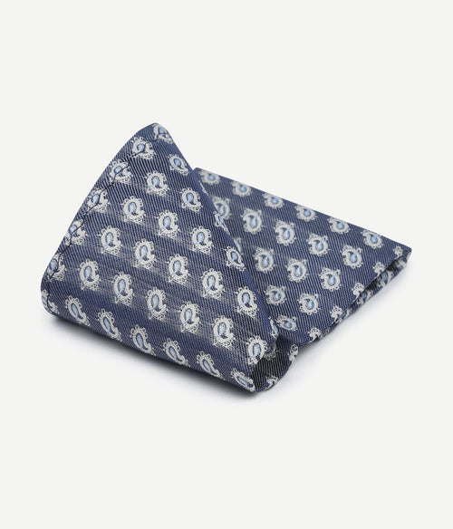 Suitable zijde pochet blauw print