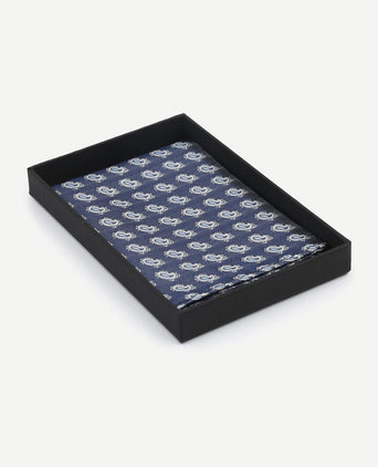Zijde pochet blauw print