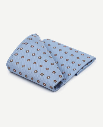 Suitable zijde pochet blauw print flower