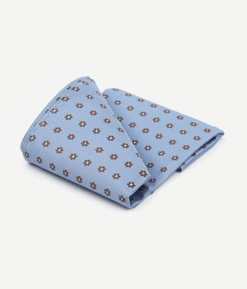 Suitable zijde pochet blauw print flower