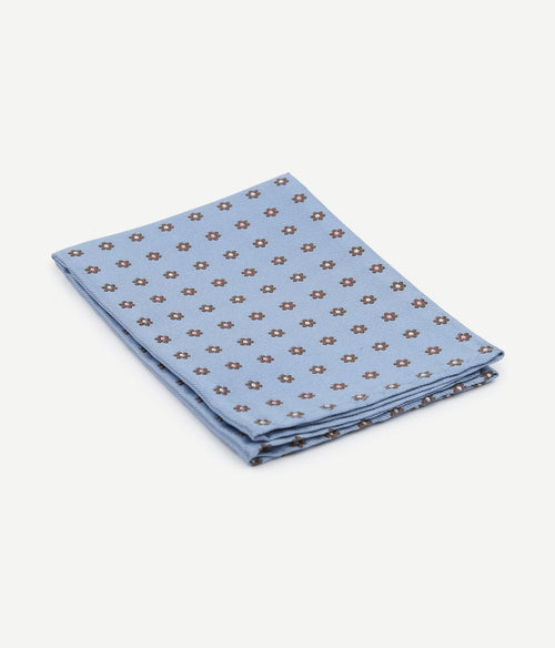 Suitable zijde pochet blauw print flower