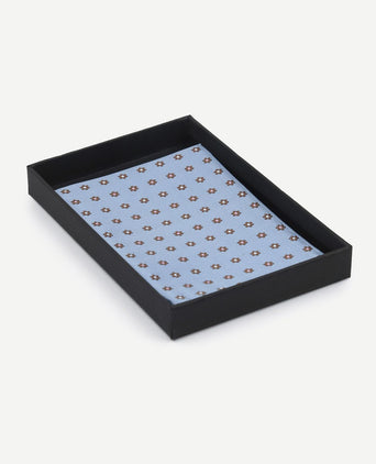 Suitable zijde pochet blauw print flower