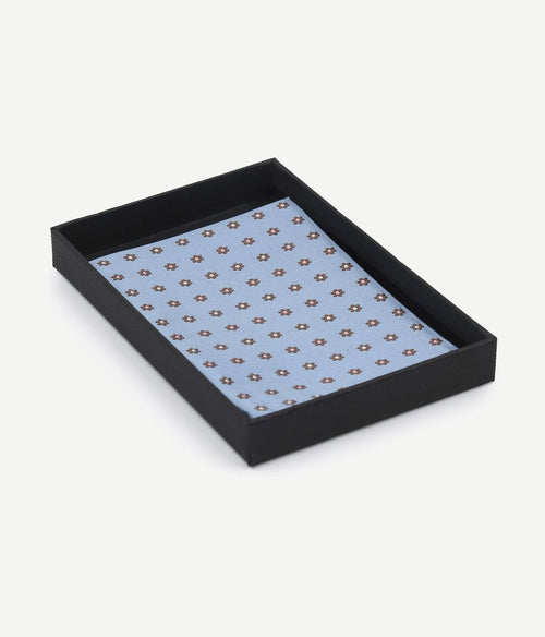 Suitable zijde pochet blauw print flower