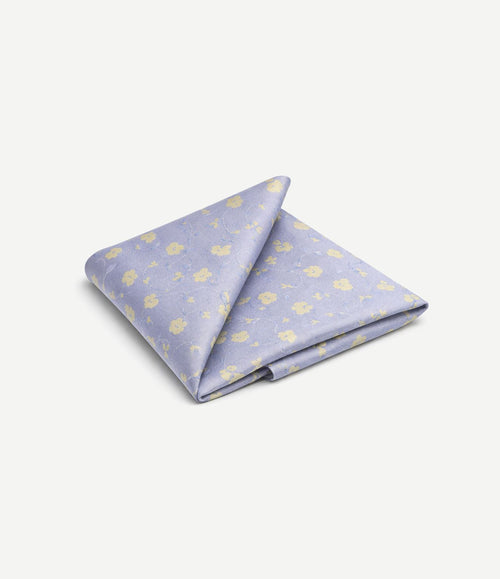Zijde pochet bloem beige